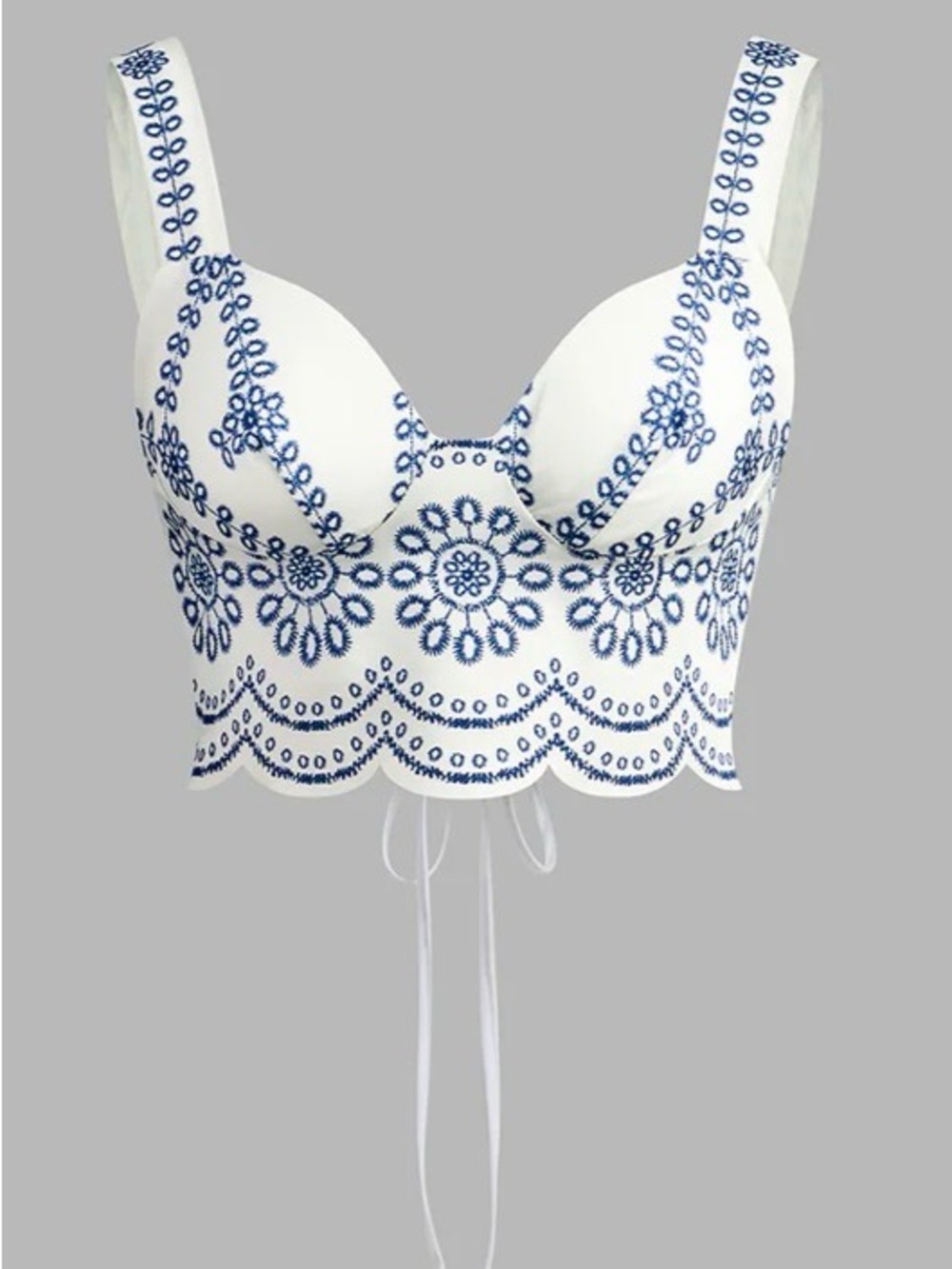 NWOT Commense White and Blue Printed Maxi Skirt - Picture 2 of 5